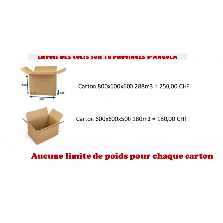 Dimensions du carton de transport des serveurs autonomes - Guide d